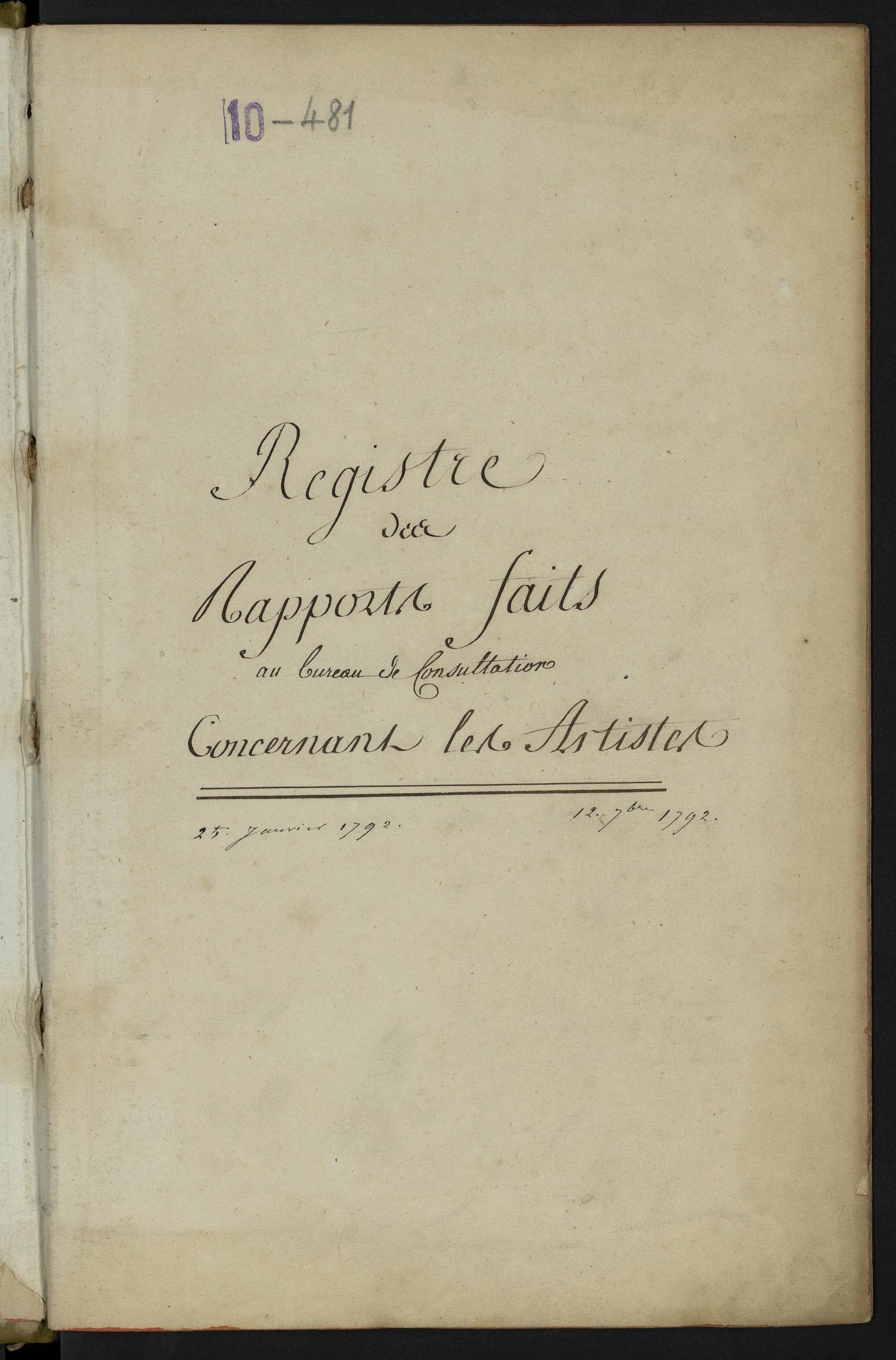 Page de titre du 10_481