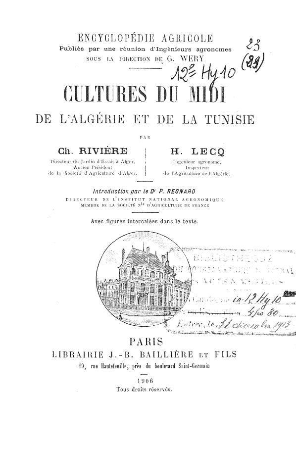 Page de titre du 12HY10.23