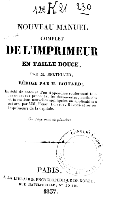 Page de titre du 12K21.230