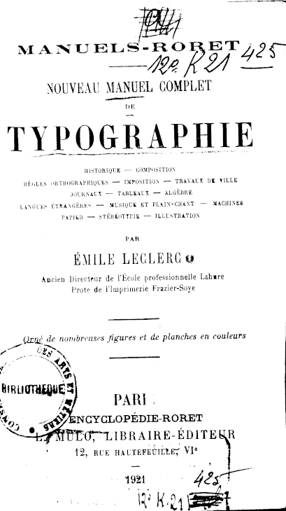 Page de titre du 12K21.425