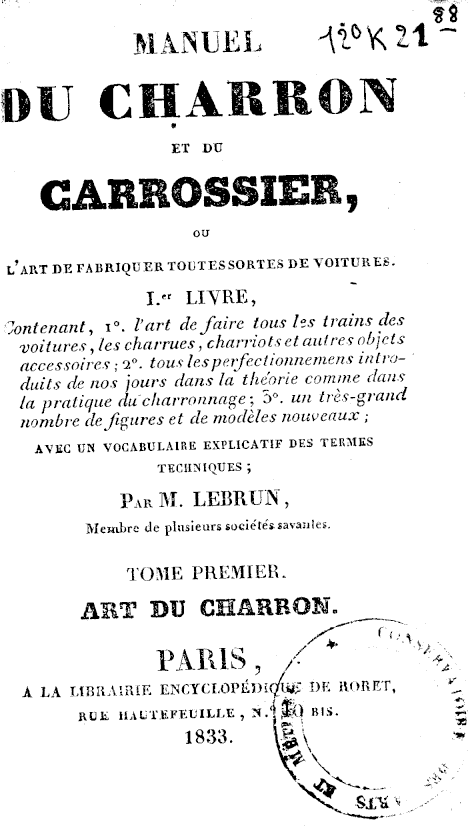 Page de titre du 12K21.88.1