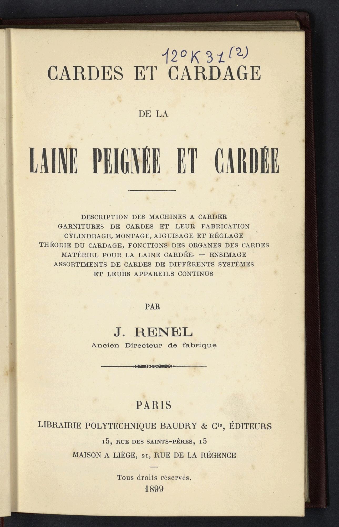 Page de titre du 12K31.2