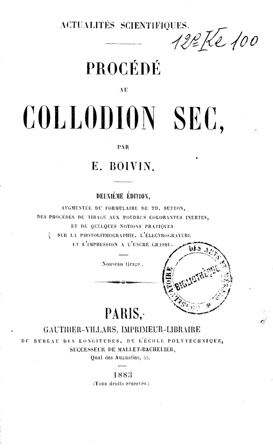 Page de titre du 12KE100