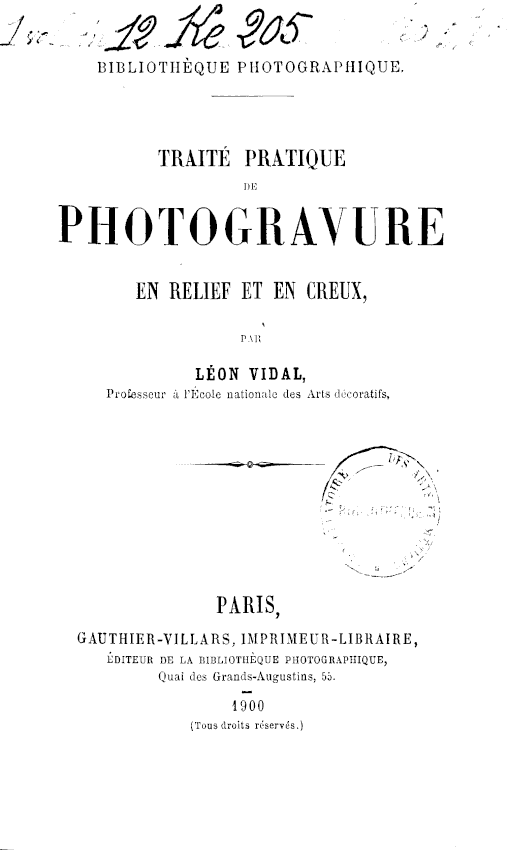 Page de titre du 12KE205