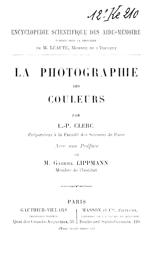 Page de titre du 12KE210