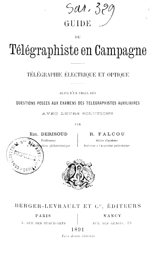 Page de titre du 12SAR329