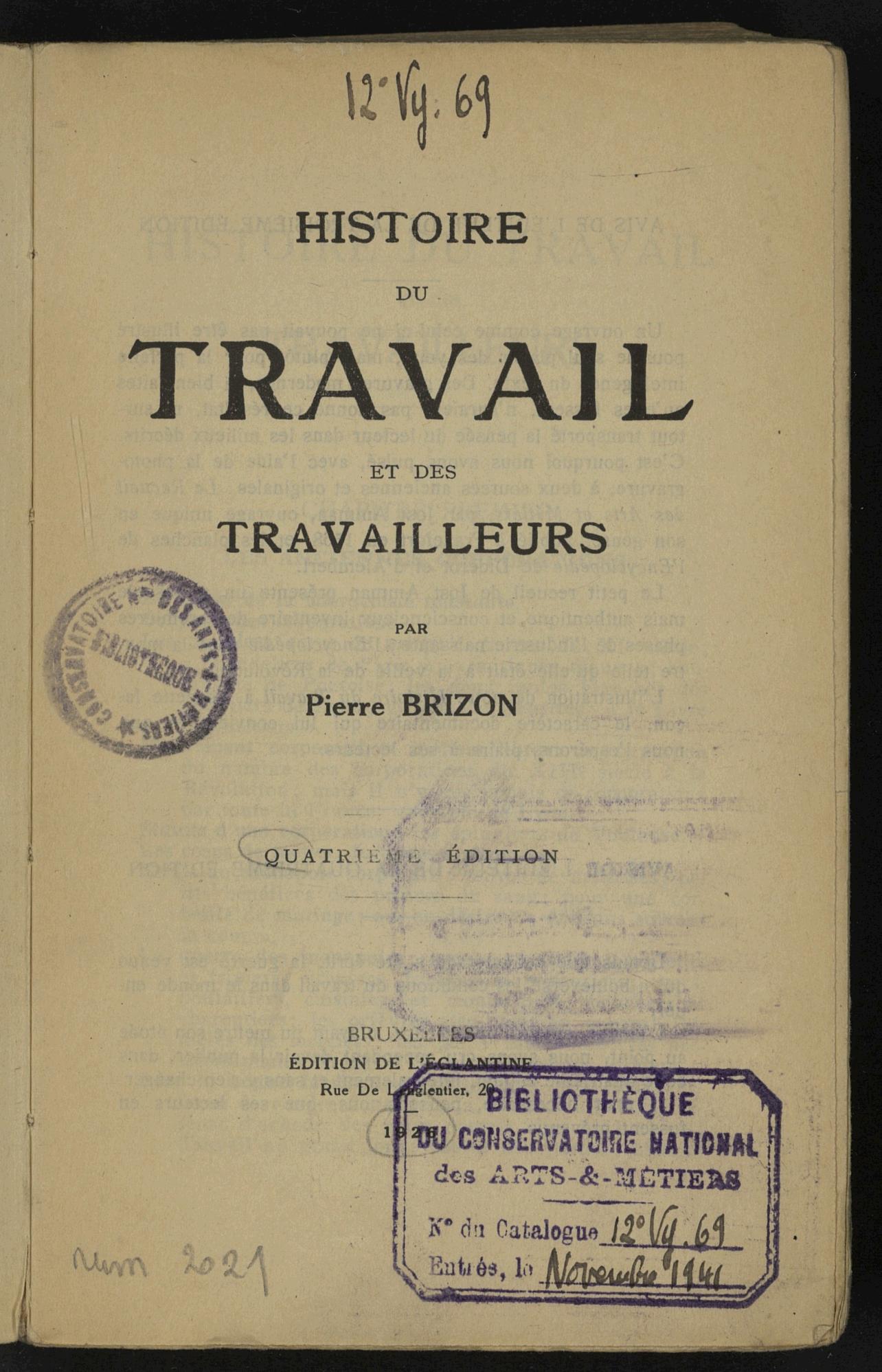 Page de titre du 12VY69