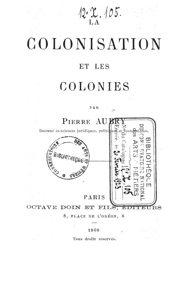 Page de titre du 12X105