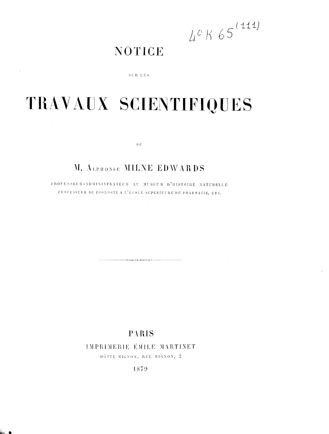 Page de titre du 4B65.111