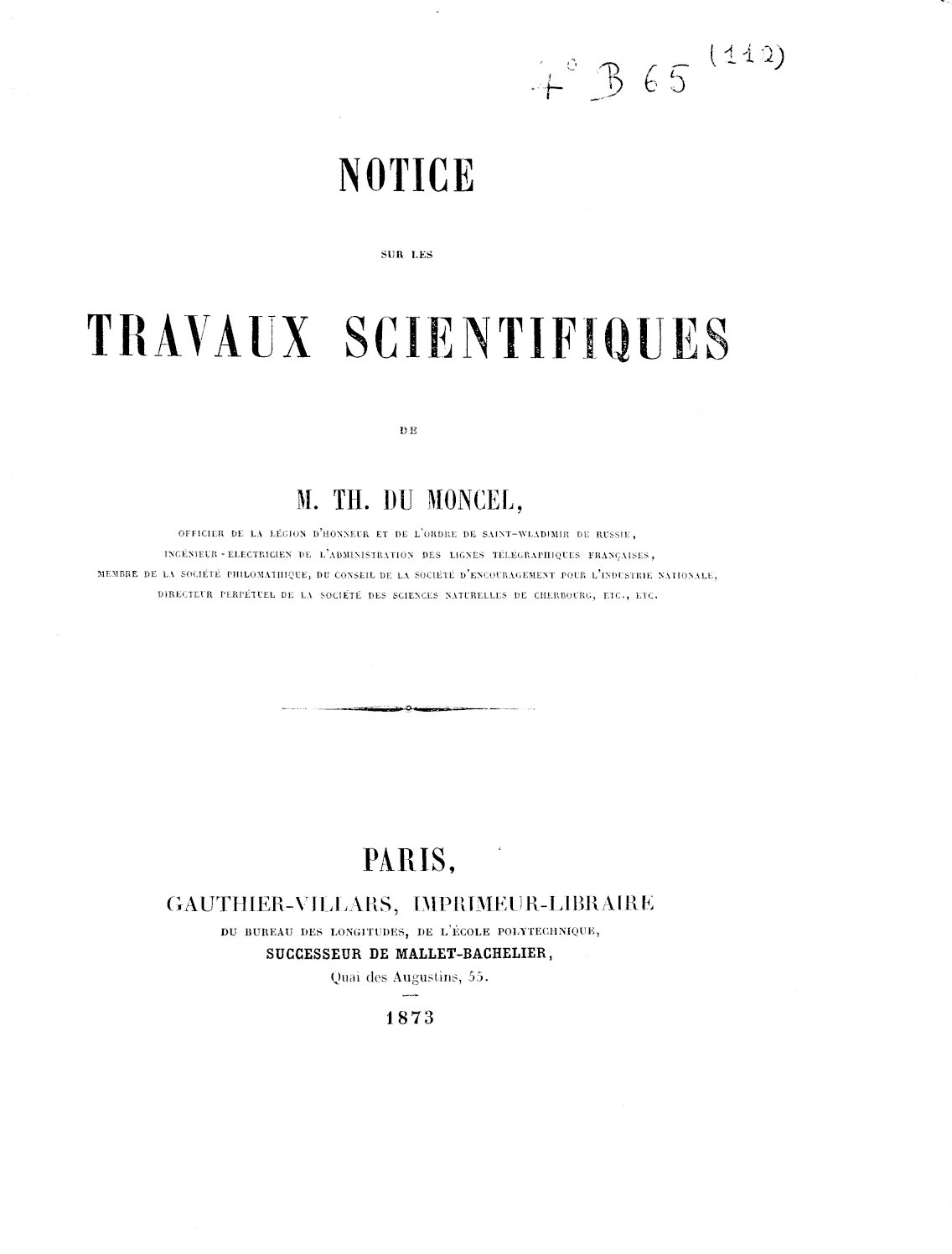 Page de titre du 4B65.112