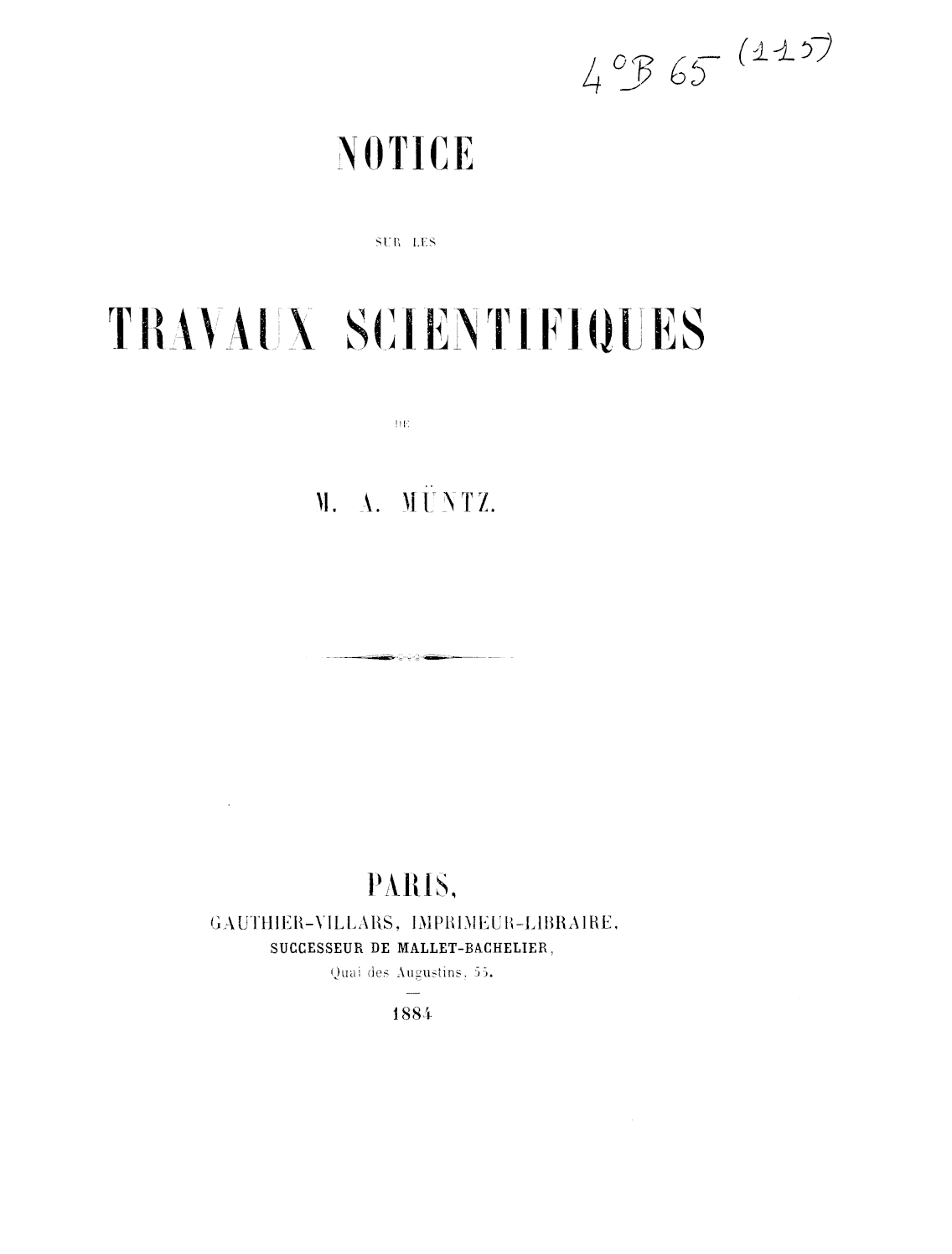 Page de titre du 4B65.115