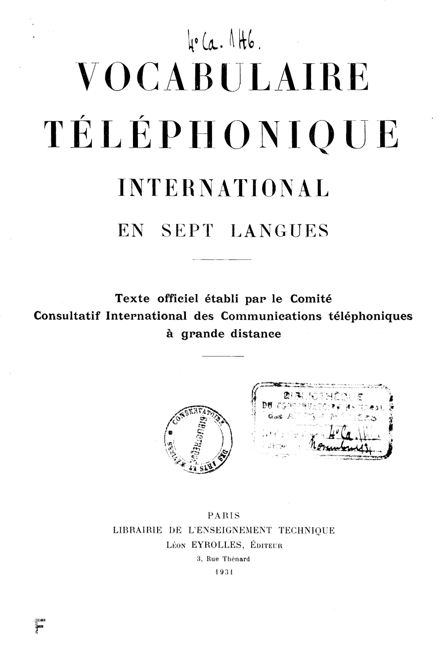 Page de titre du 4CA146