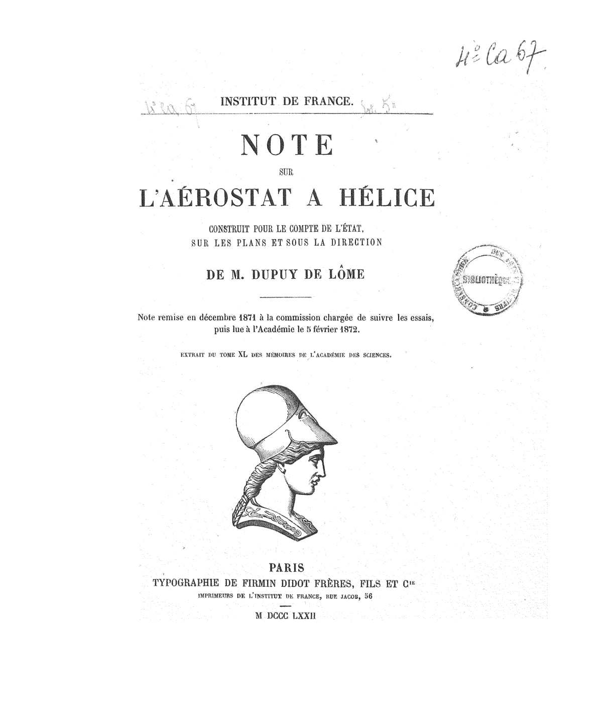 Page de titre du 4CA67