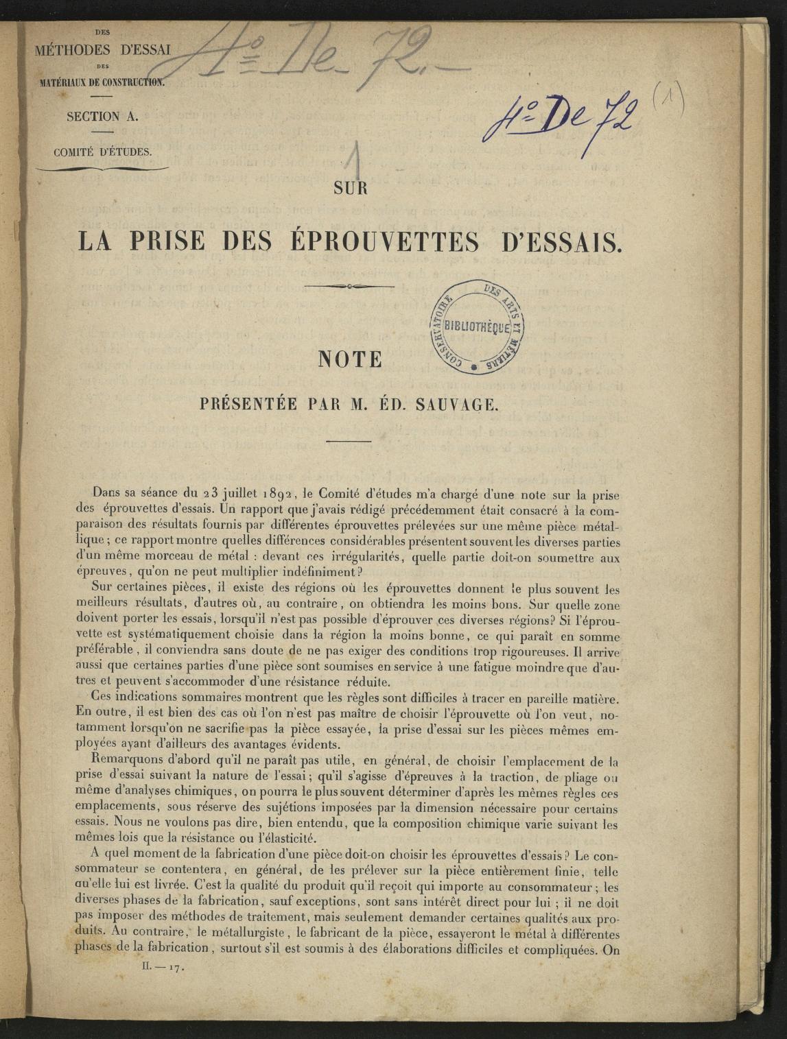 Page de titre du 4DE72.1