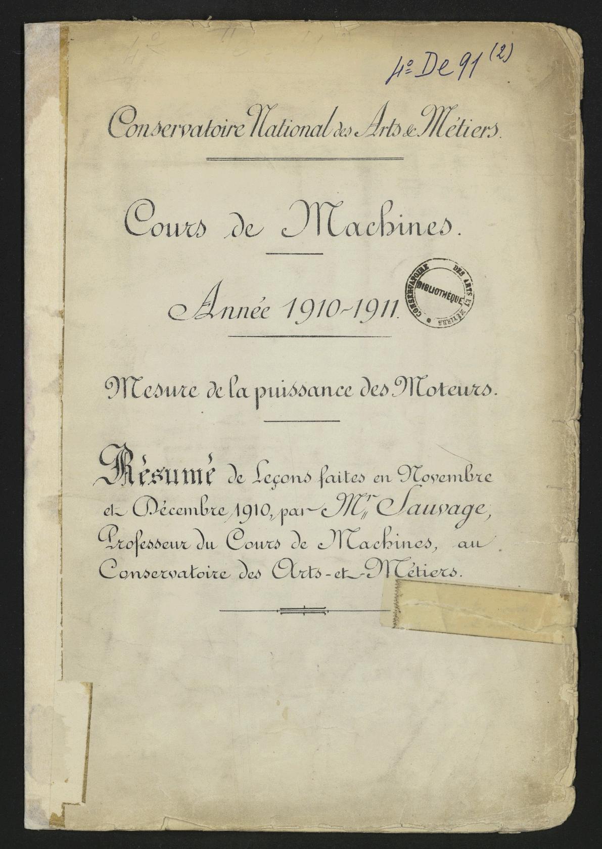 Page de titre du 4DE91.2