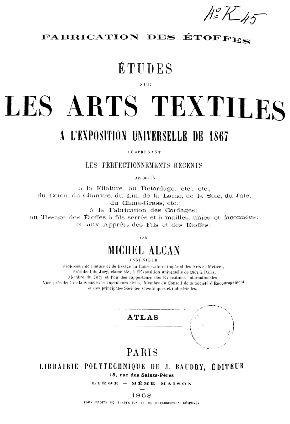 Page de titre du 4K45