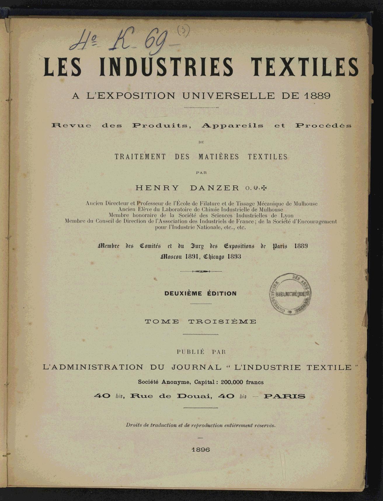 Page de titre du 4K69.3