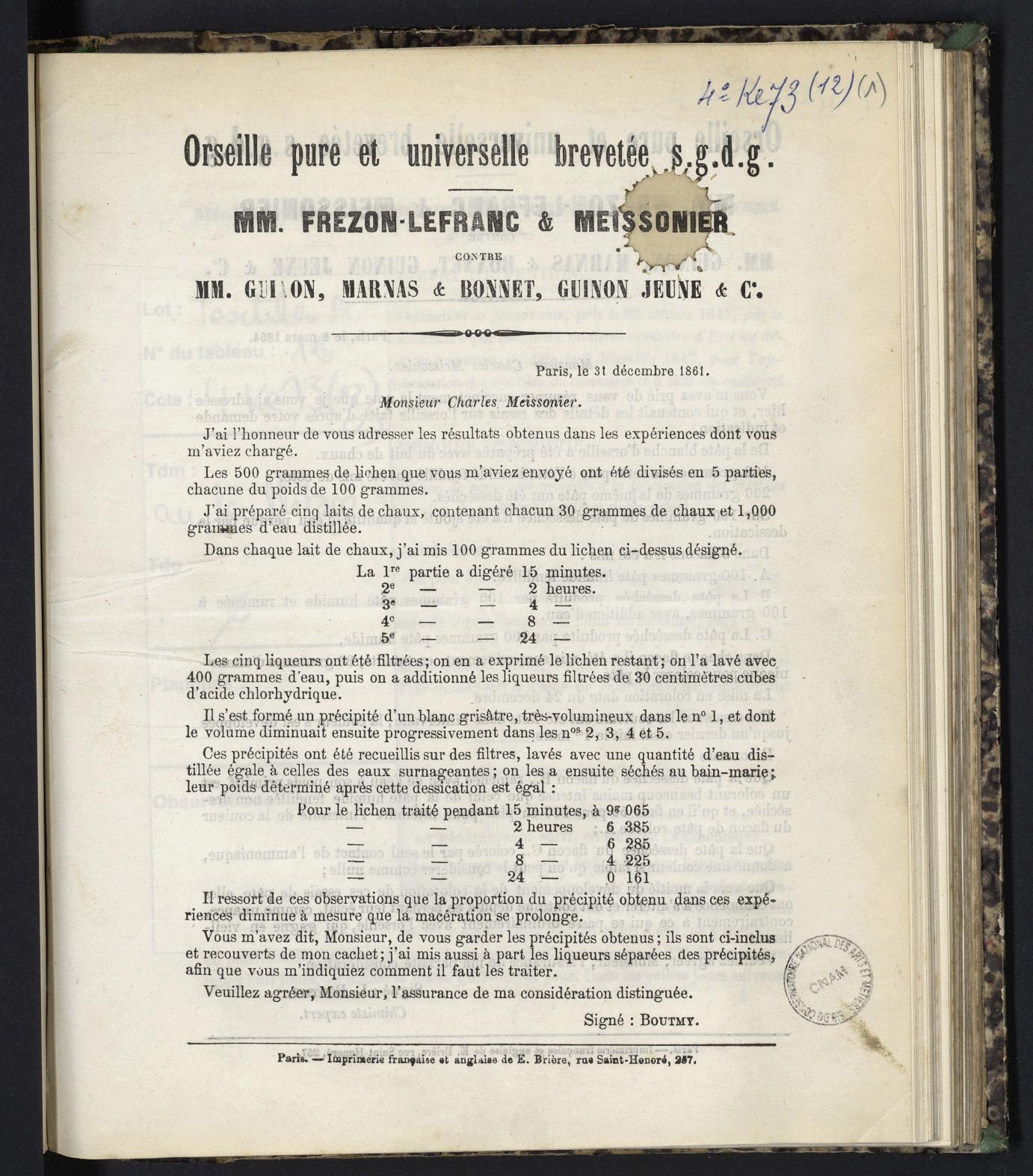 Page de titre du 4KE73.12.1