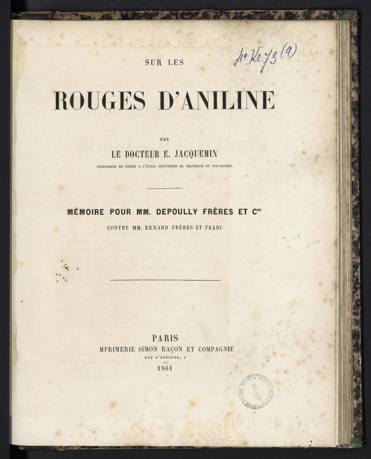 Page de titre du 4KE73.9