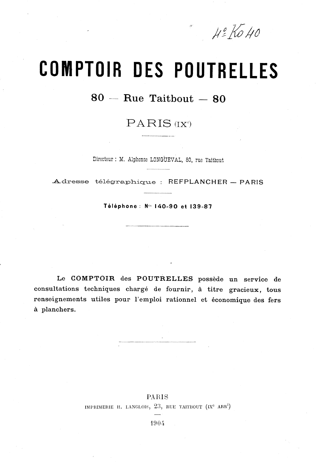 Page de titre du 4KO40