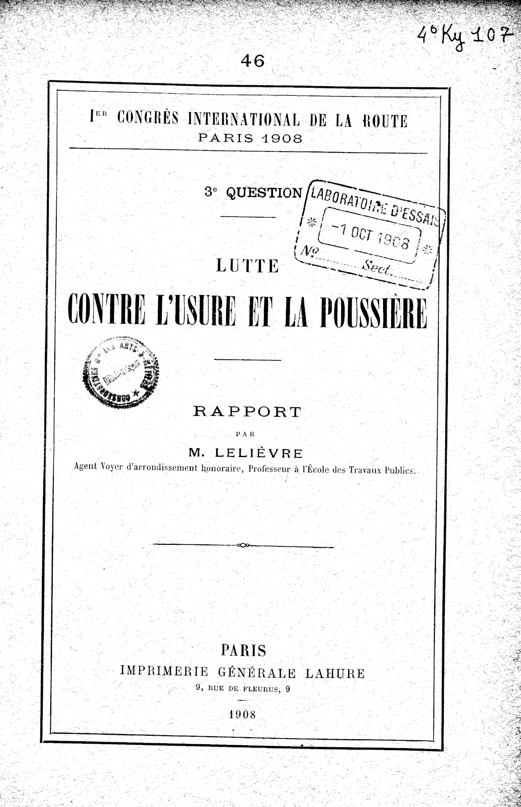 Page de titre du 4KY107.14