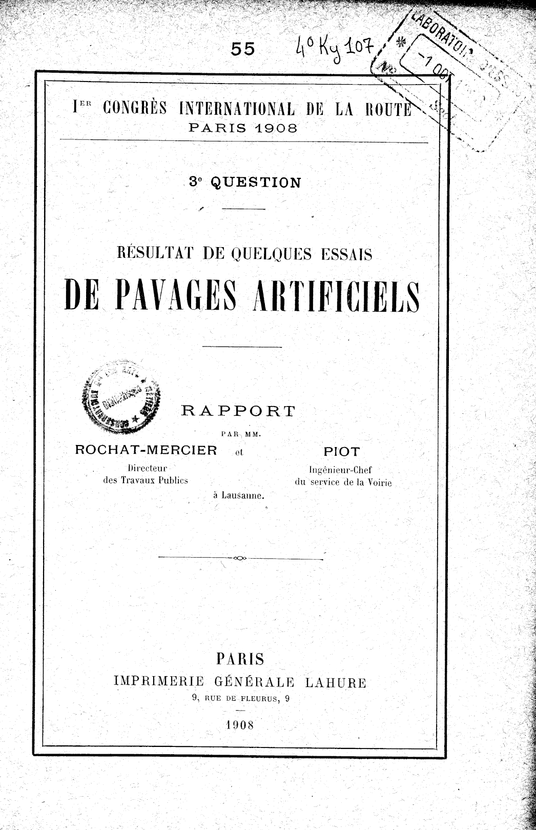 Page de titre du 4KY107.22