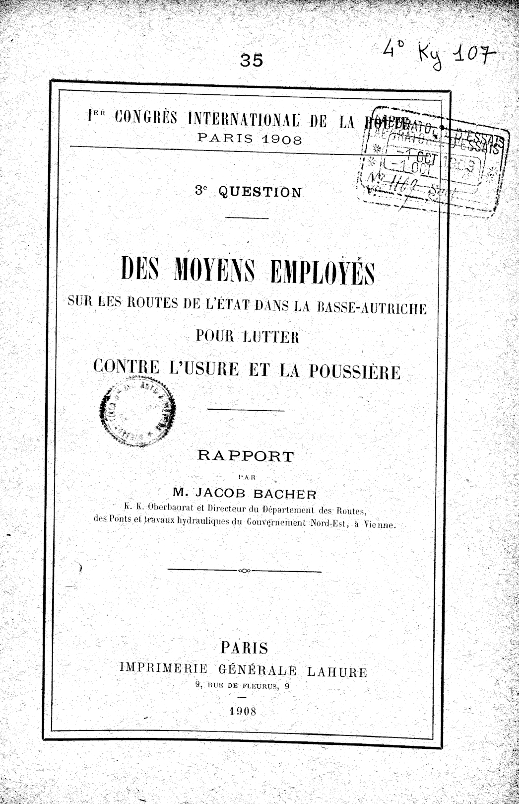 Page de titre du 4KY107.3