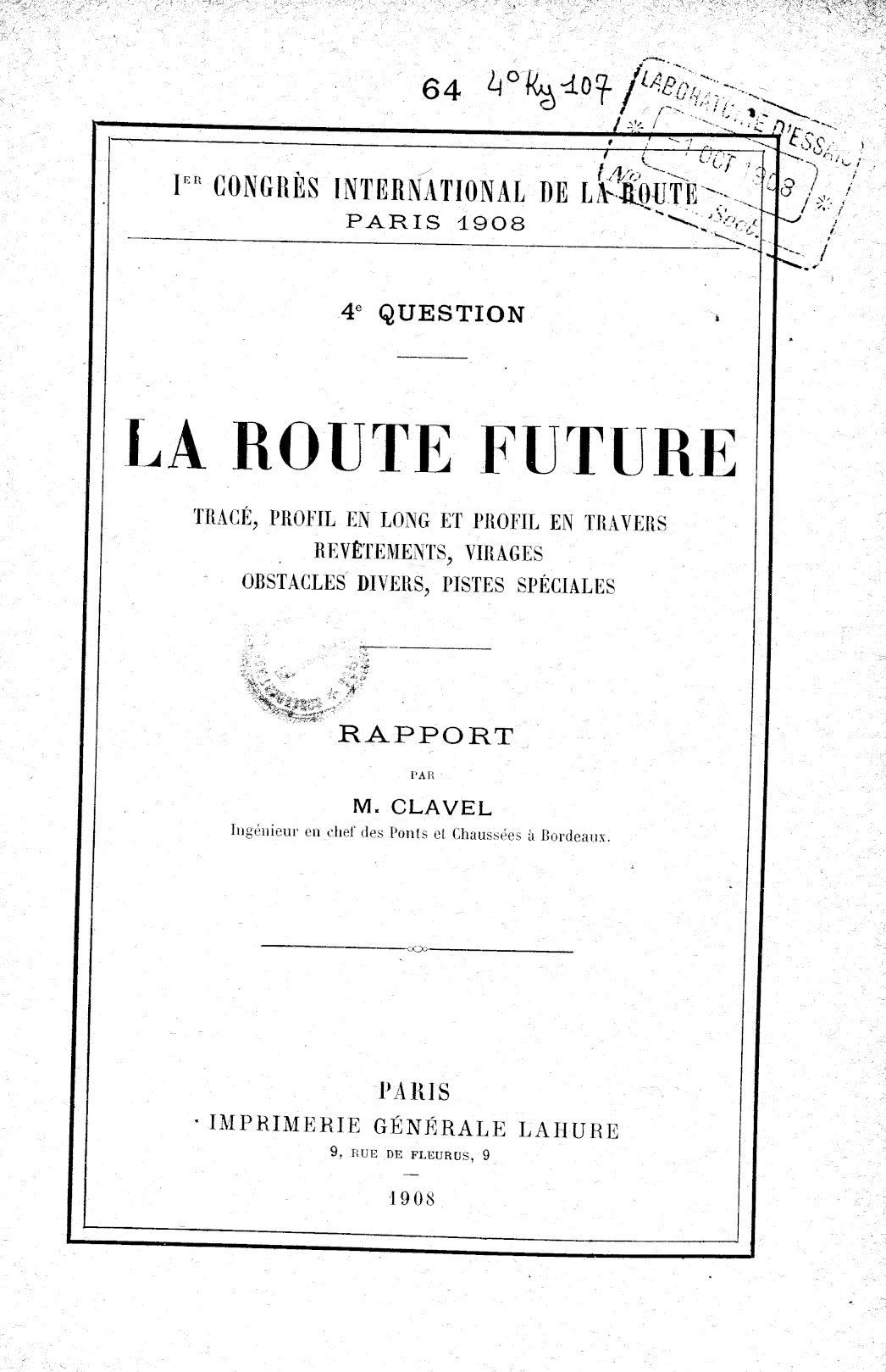 Page de titre du 4KY107.31