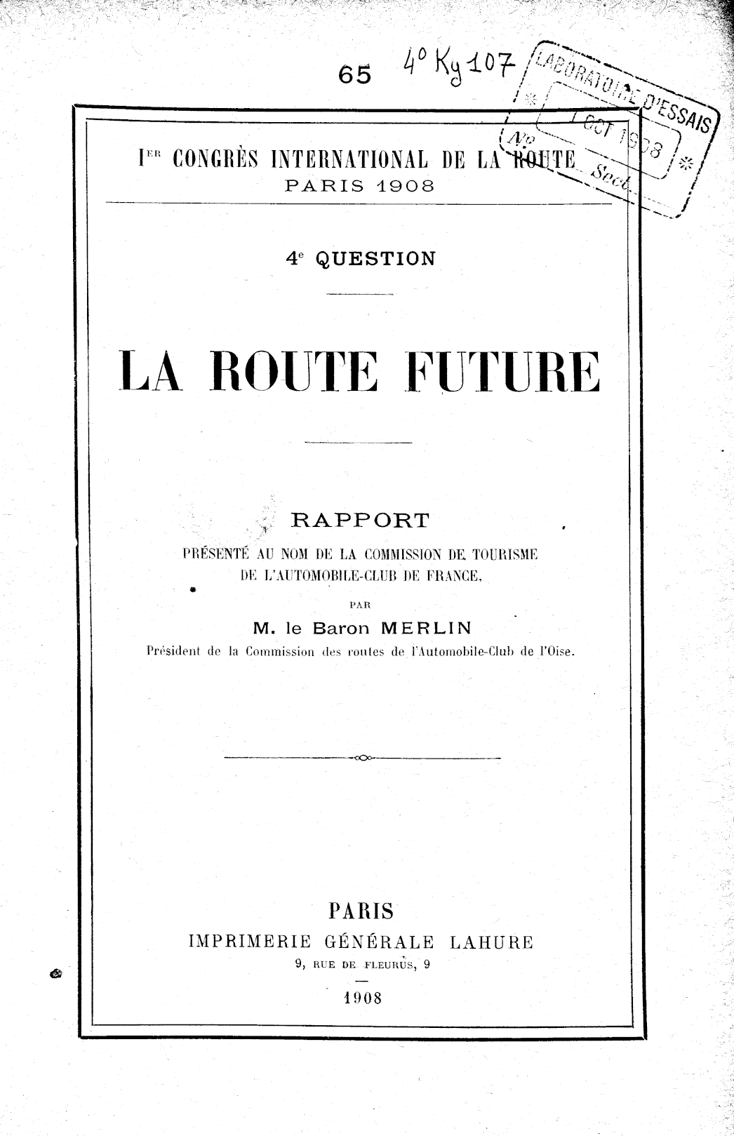 Page de titre du 4KY107.32