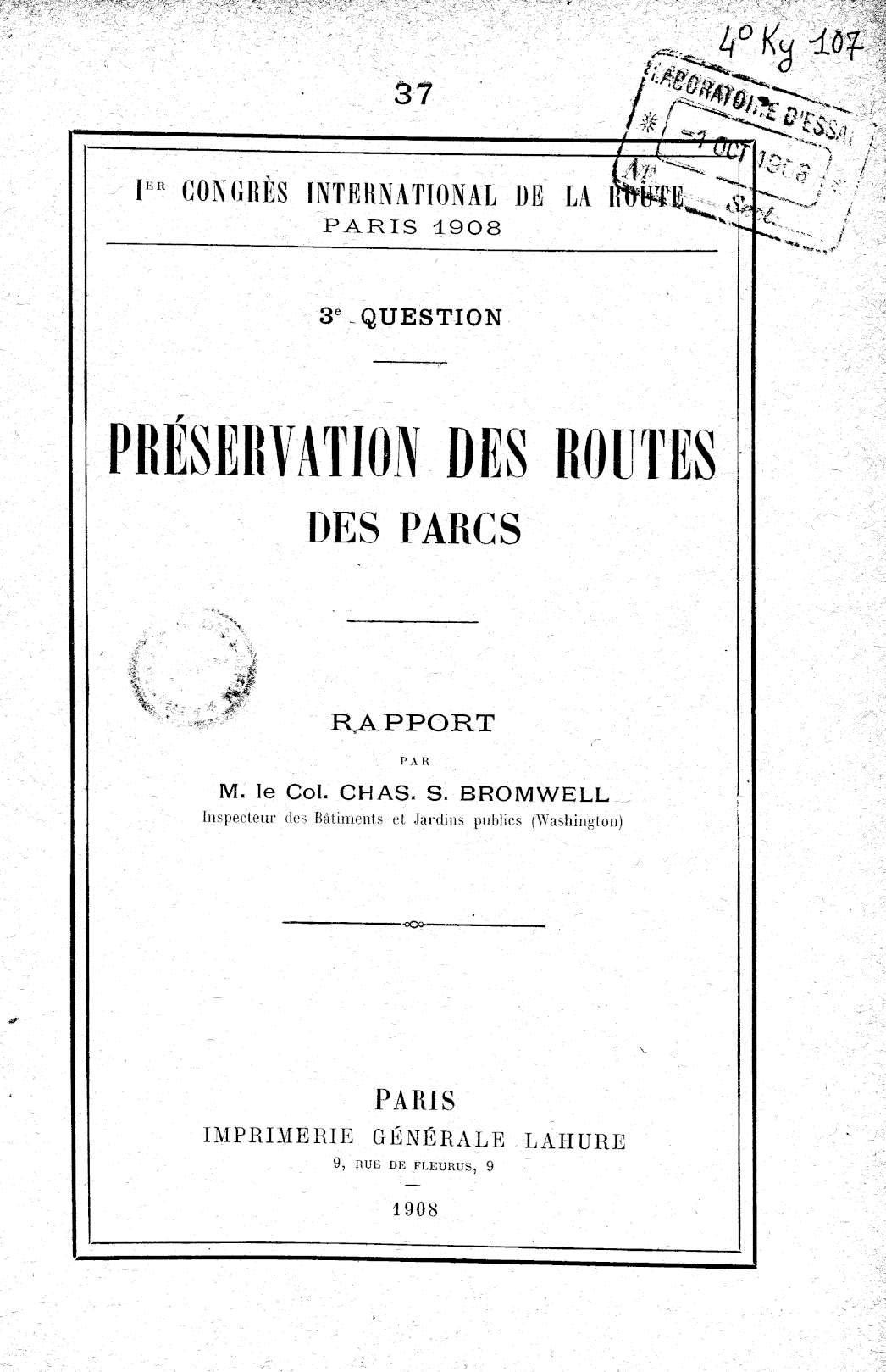 Page de titre du 4KY107.5