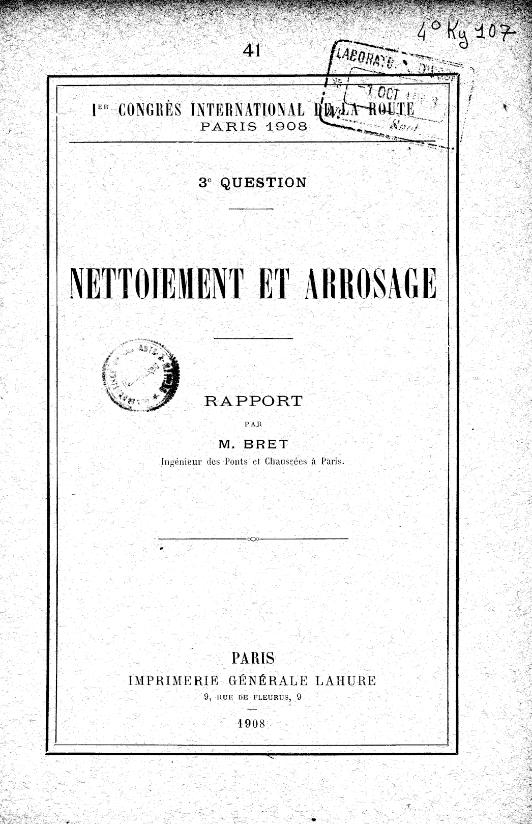 Page de titre du 4KY107.9