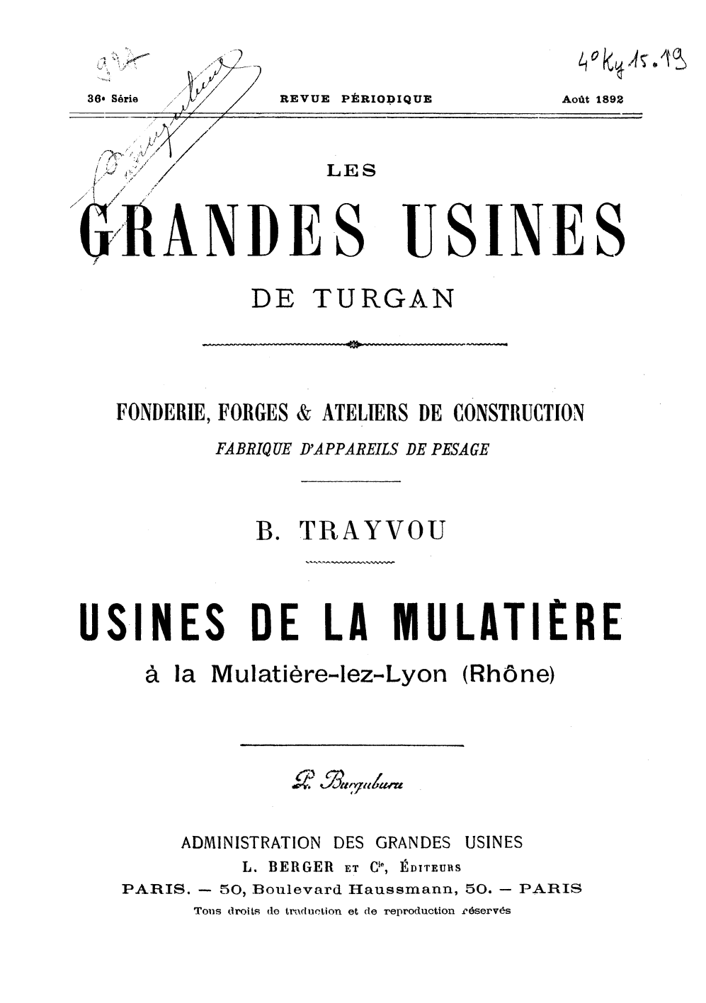 Page de titre du 4KY15.19