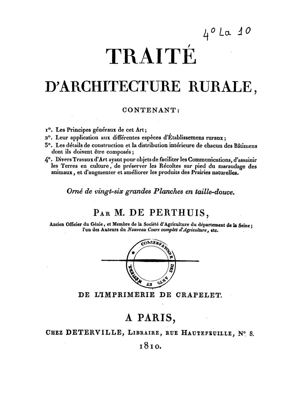 Page de titre du 4RESLA10