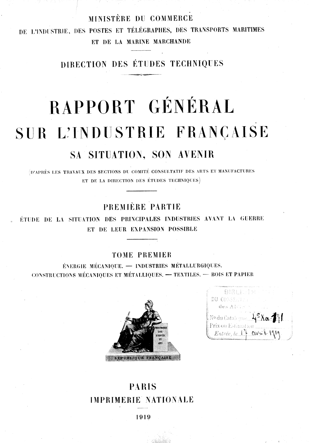 Page de titre du 4XA171.1