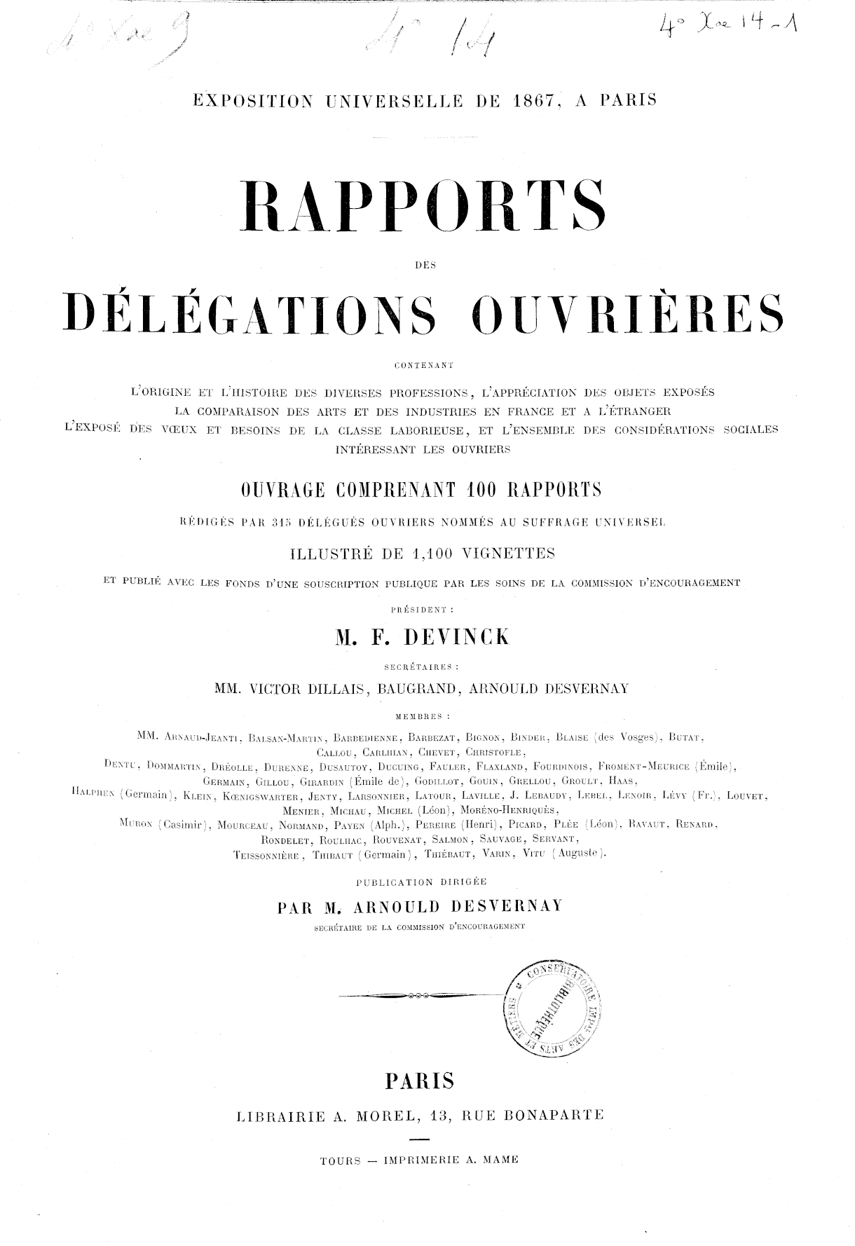 Page de titre du 4XAE14.1