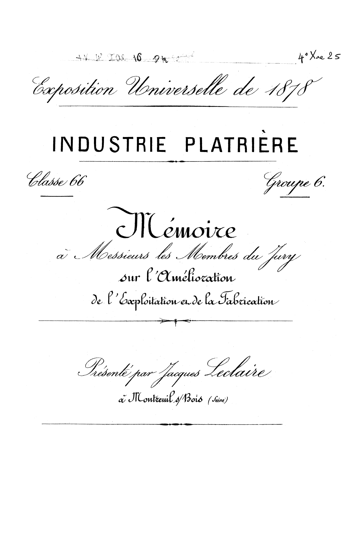 Page de titre du 4XAE25