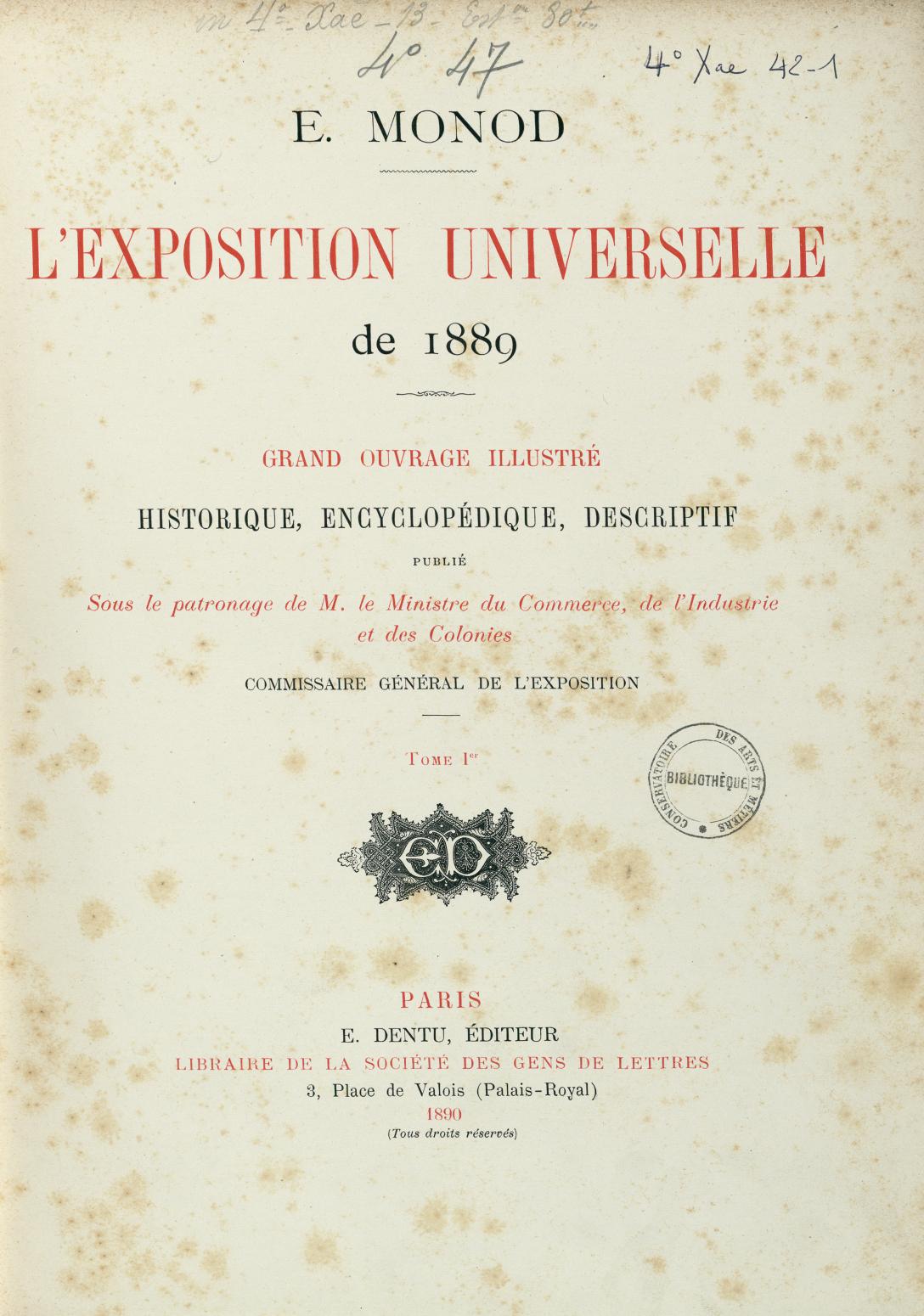 Page de titre du 4XAE42.1