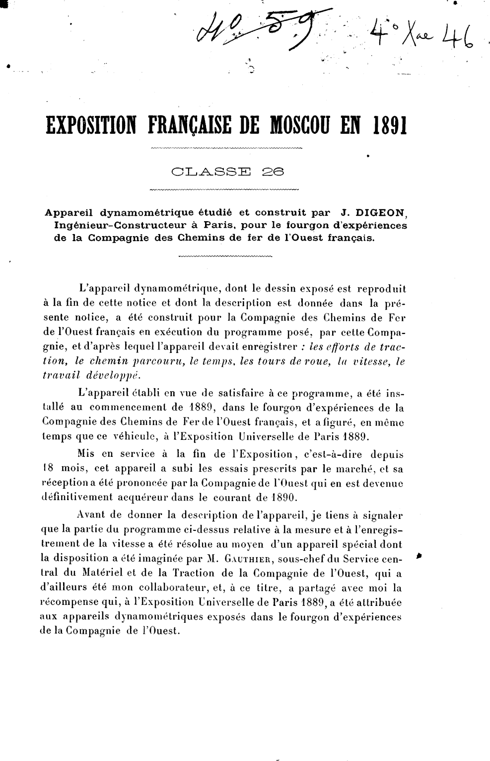 Page de titre du 4XAE46