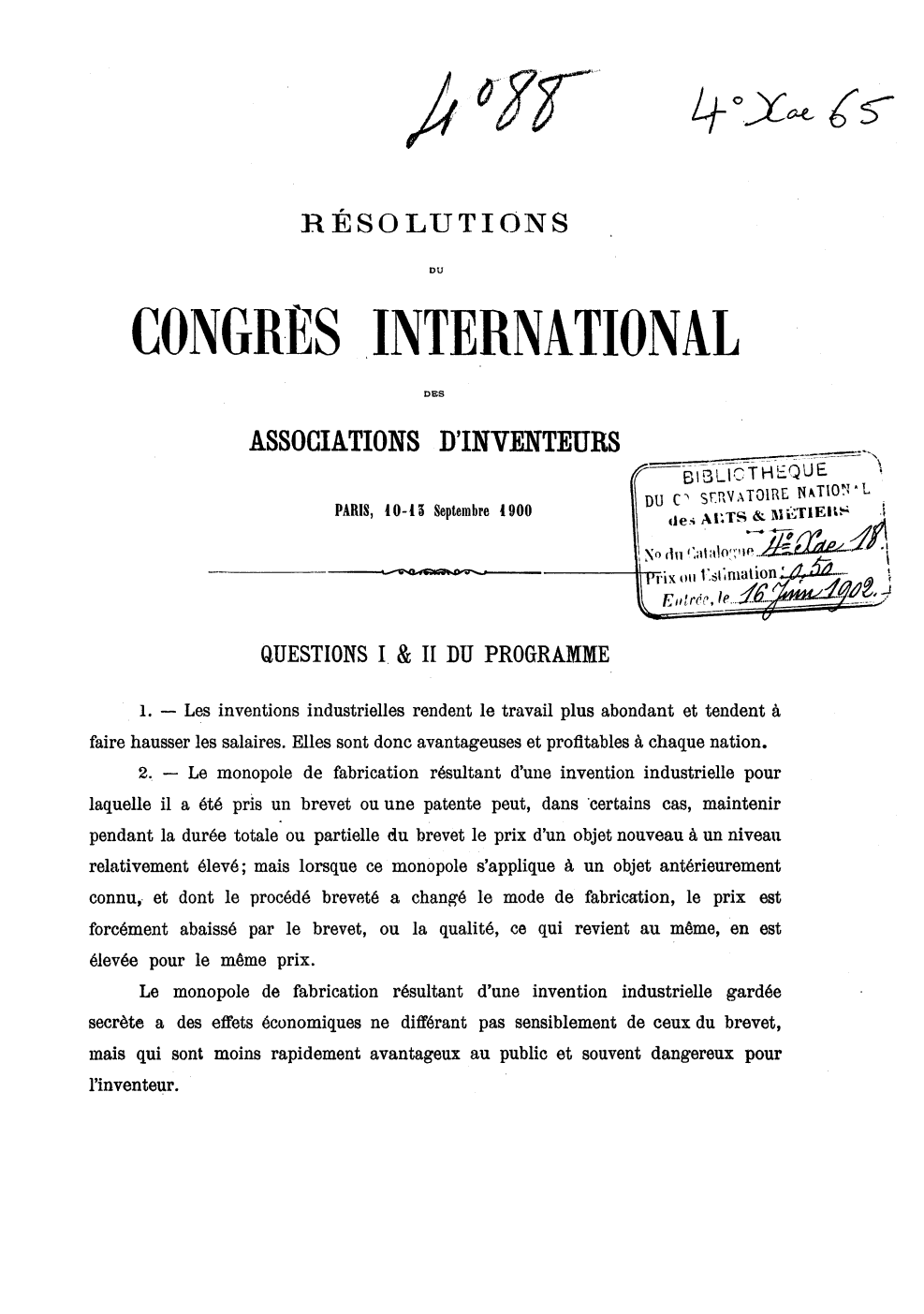 Page de titre du 4XAE65