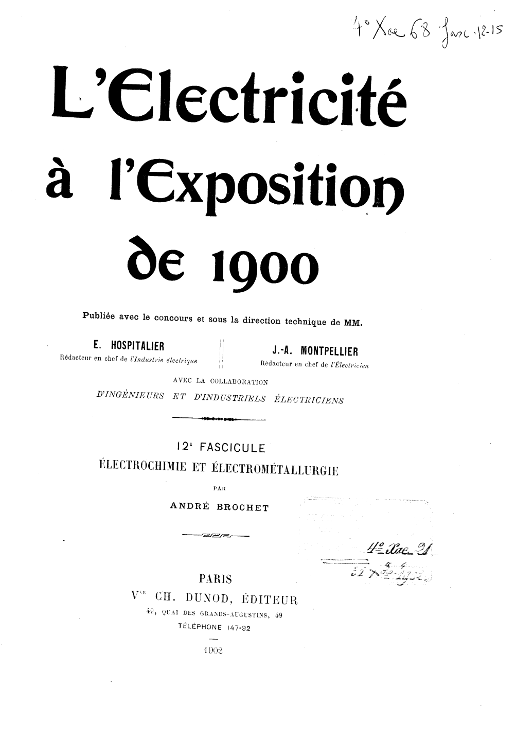 Page de titre du 4XAE68.12