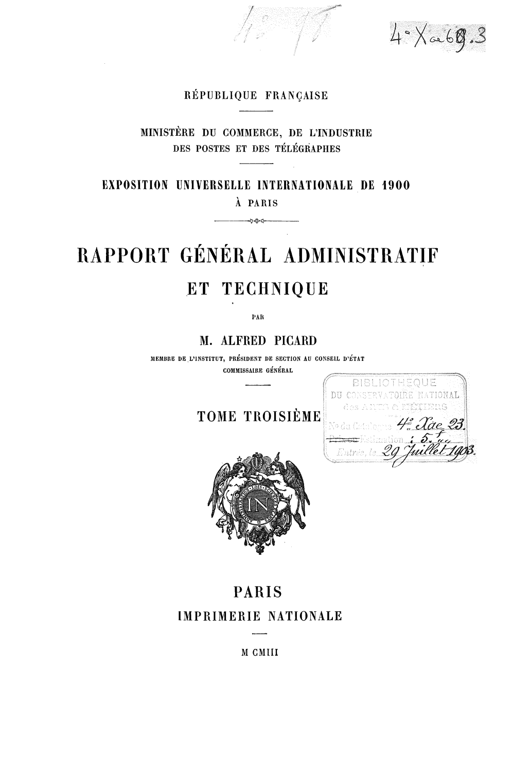 Page de titre du 4XAE69.3