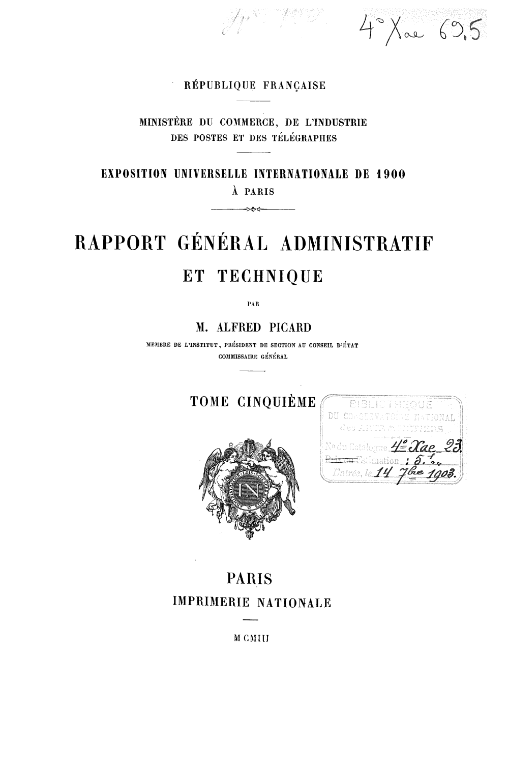 Page de titre du 4XAE69.5