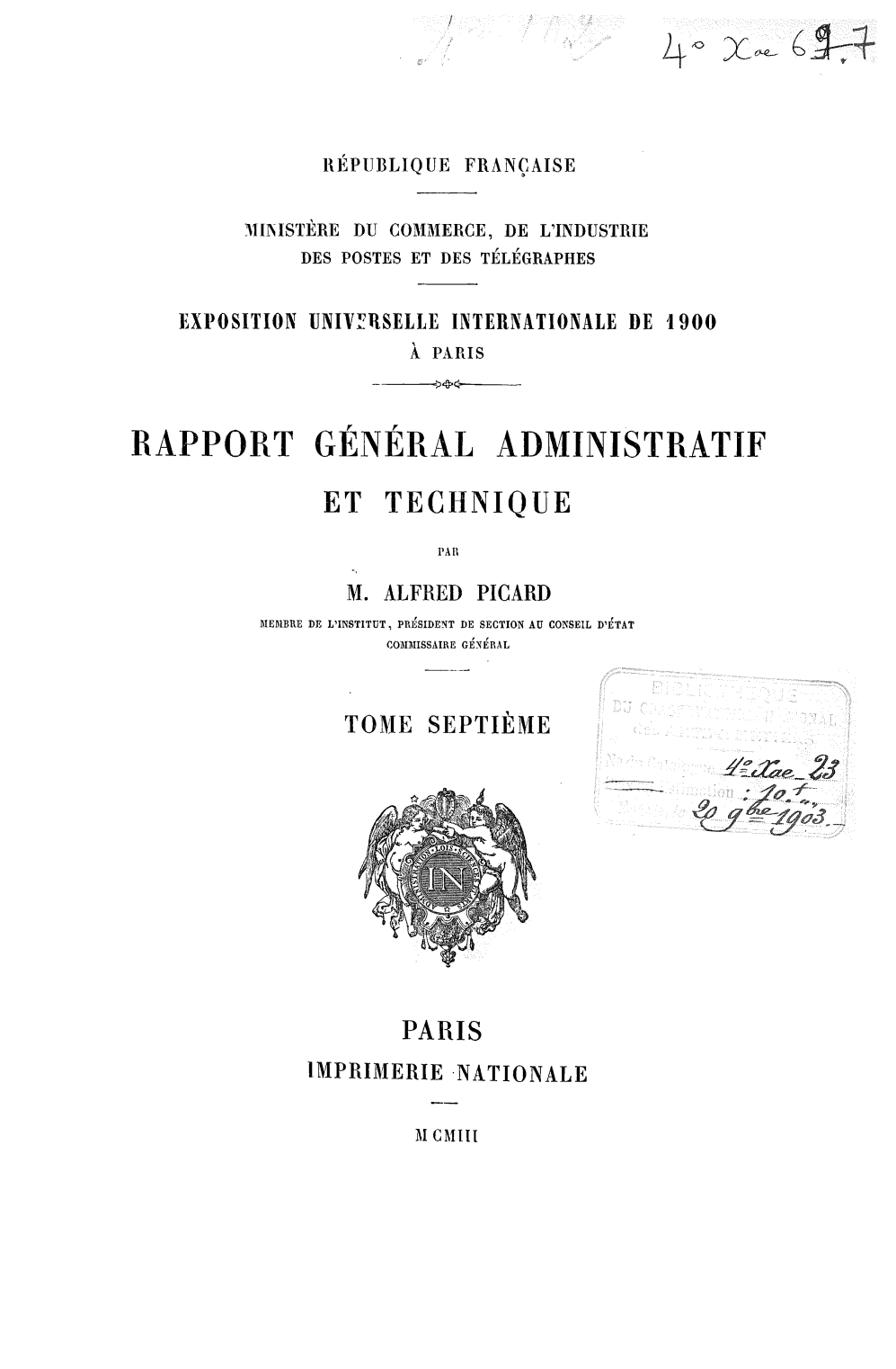 Page de titre du 4XAE69.7