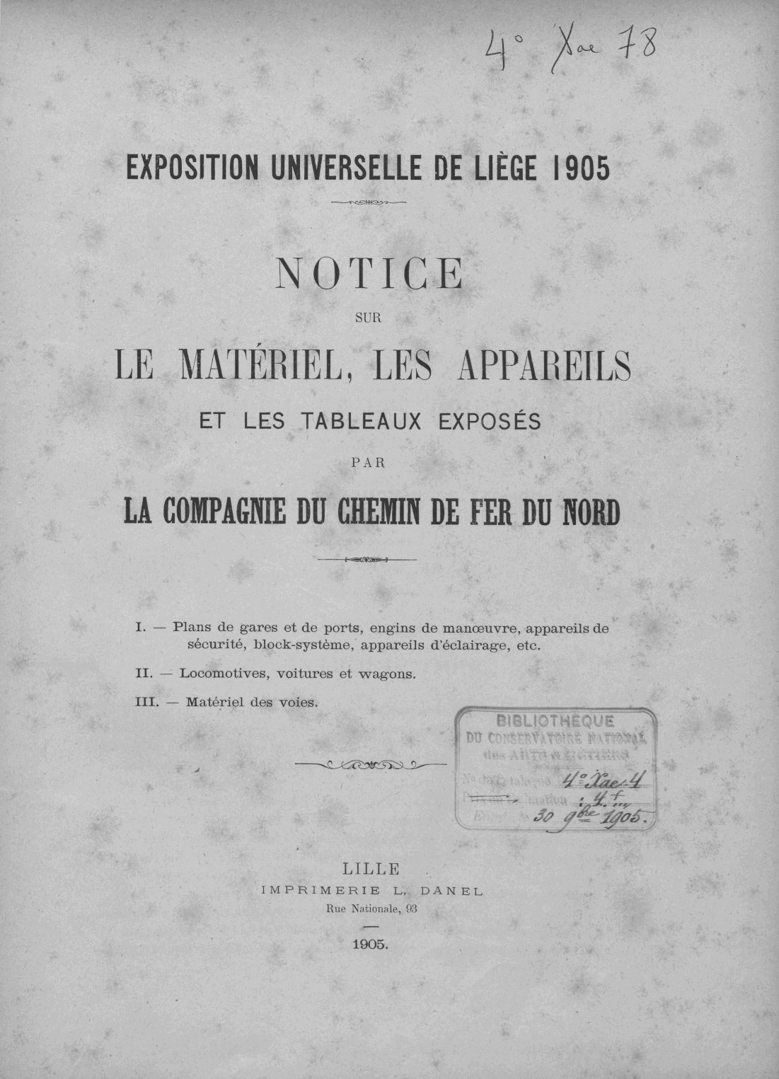 Page de titre du 4XAE78