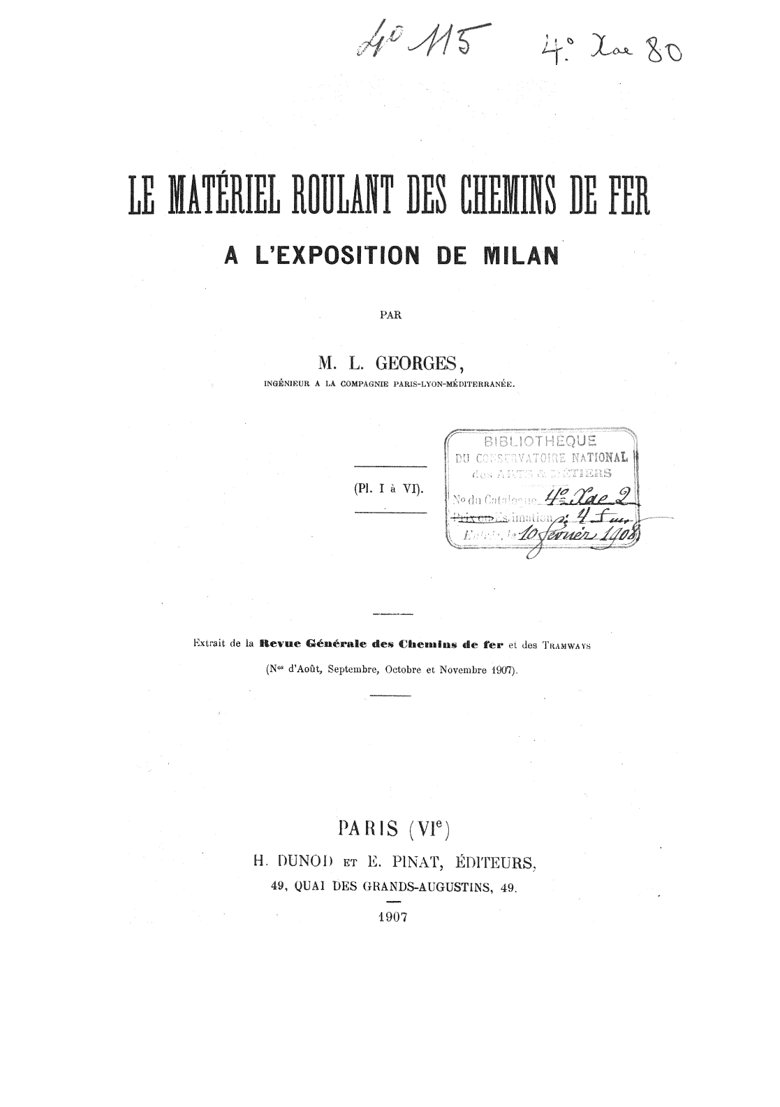 Page de titre du 4XAE80