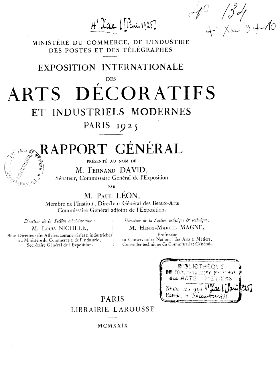 Page de titre du 4XAE94.10