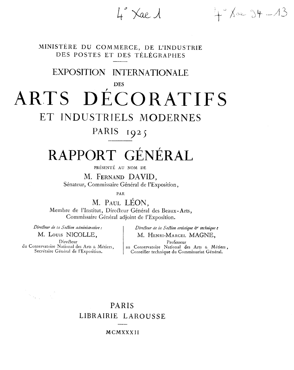 Page de titre du 4XAE94.13