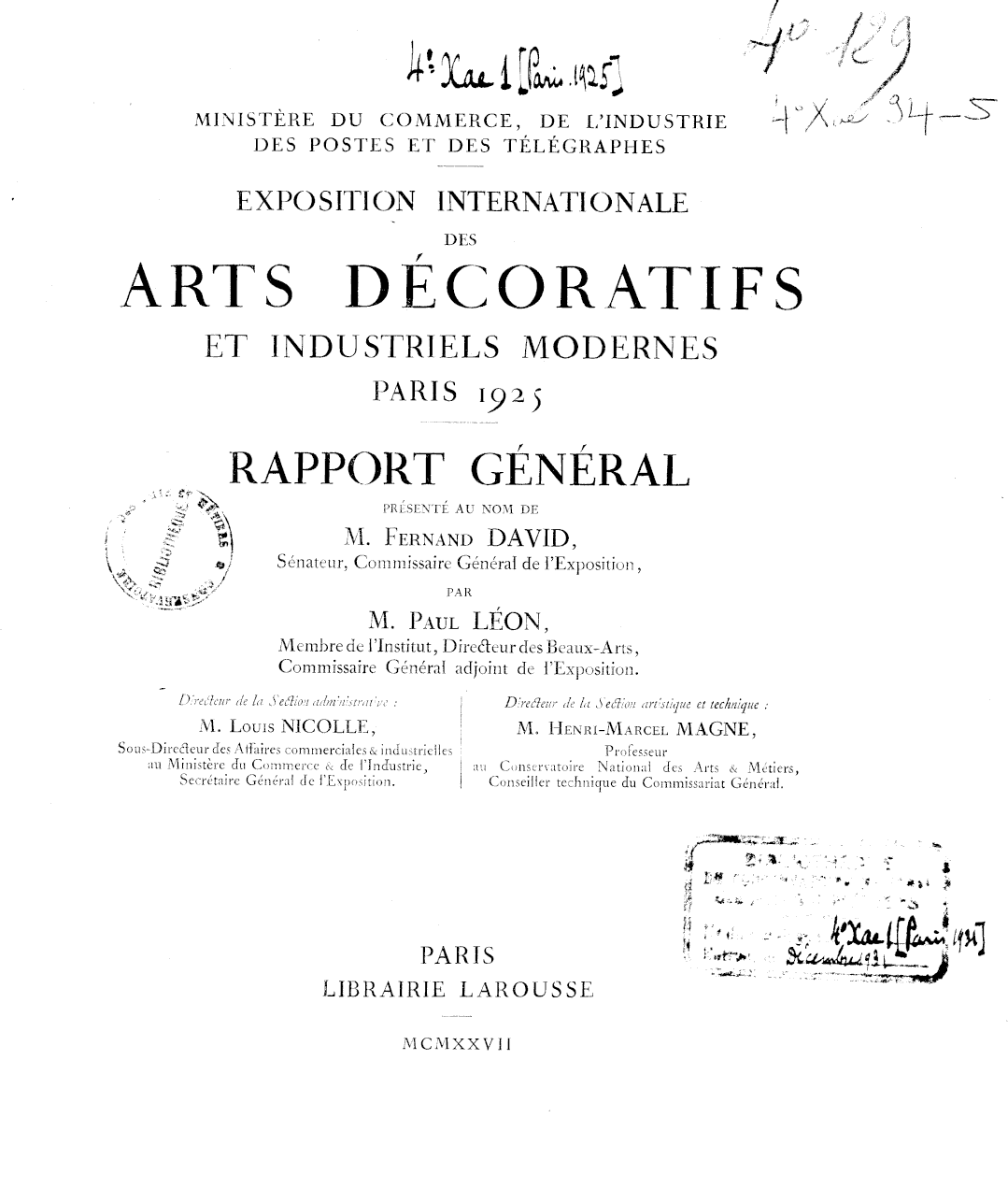 Page de titre du 4XAE94.5