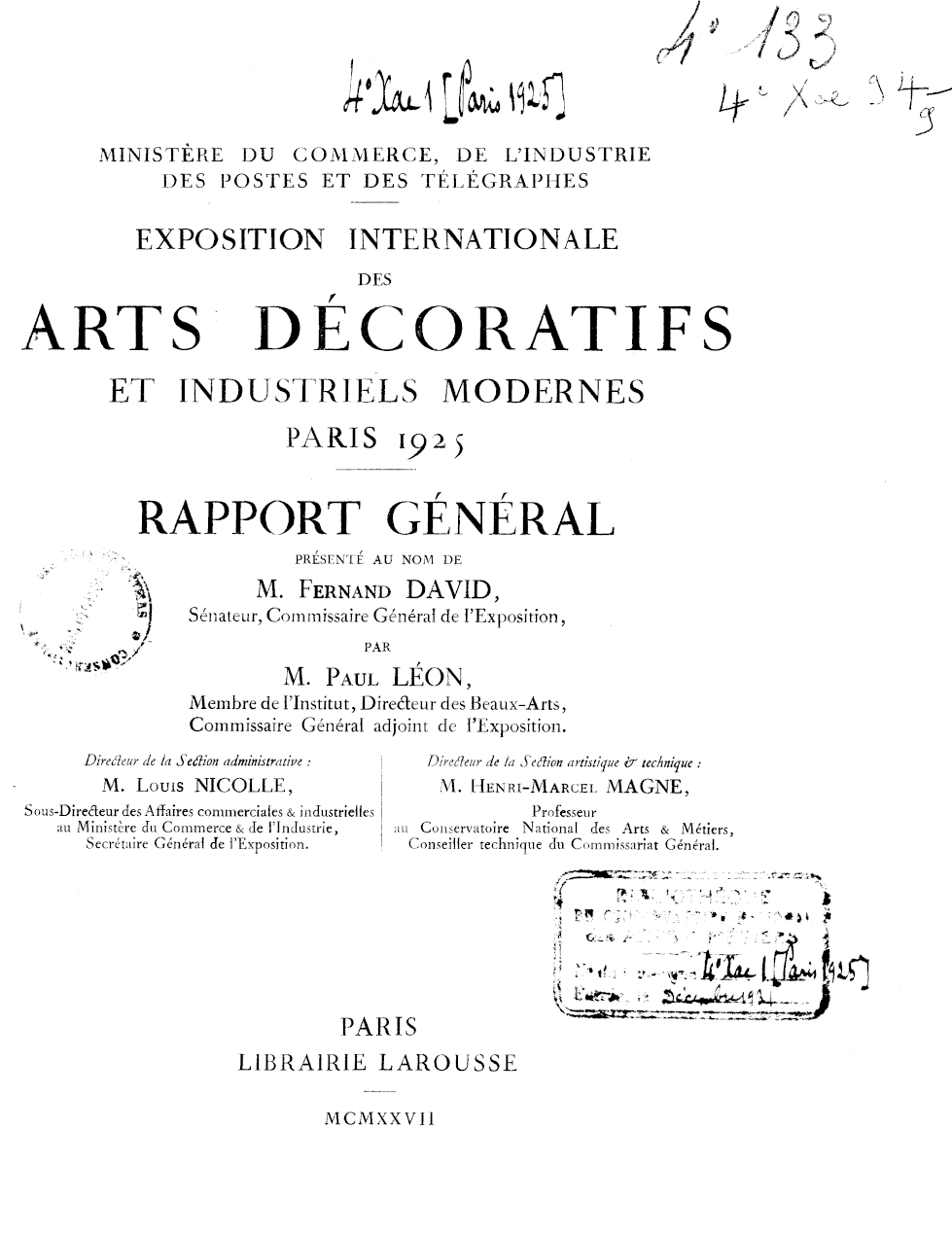 Page de titre du 4XAE94.9