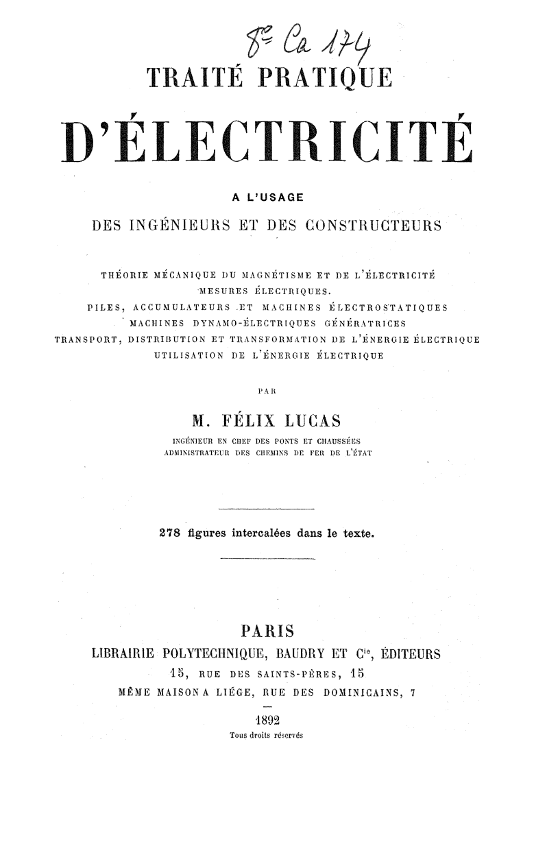 Page de titre du 8CA174